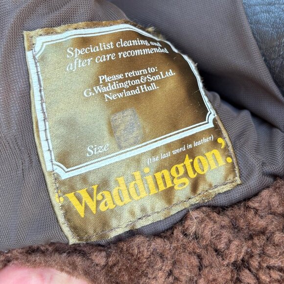 Vintage Waddington Brown Women's Sheepskin Lambskin Winter Jacket sz M - Picture 8 of 14